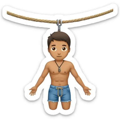 Man hanging in a rope  sticker