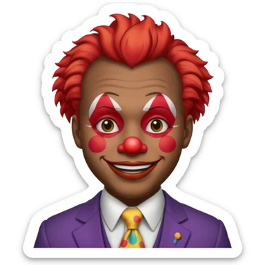 black man Clown with a tie and suit sticker