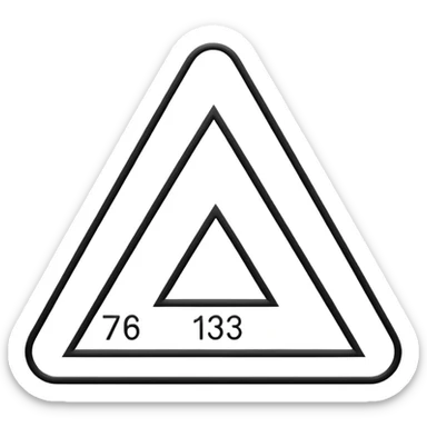 Minimalistic flat vector icon, iOS style, thin black contour on white background. Triangle with numbers inside, symbolizing equations. No text, no shadows sticker