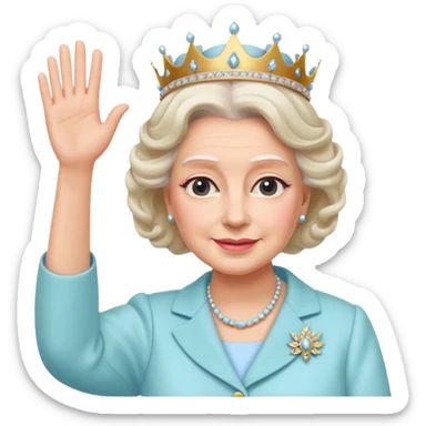 Queen Elizabeth waves in pastel clothes sticker