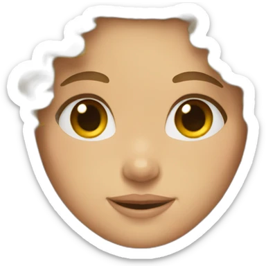 caucasian girl with curly hair sticker