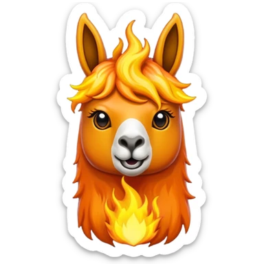 una llama de fuego que tenga en la mano un telefono sticker