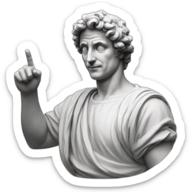 italian statue doing pinched fingers italian gesture sticker