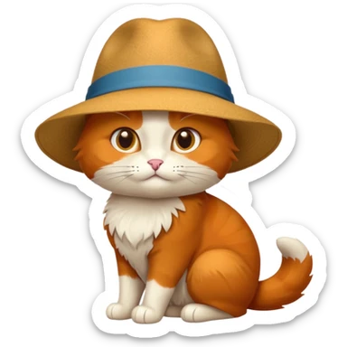 Chat qui porter pun chapeau sticker