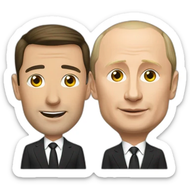 Zelensky and putin  sticker