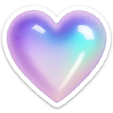 sparkly pastel indigo-lilac-gradient iridescent heart sticker