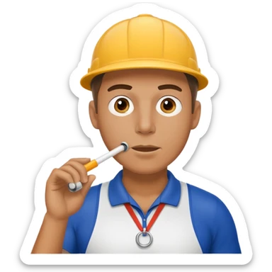 track coach with whistle sticker