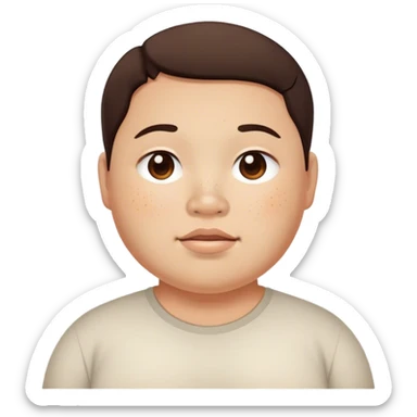 a filipino with chubby face and have freckles  sticker