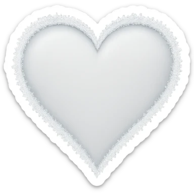 heart with a delicate frosted edge, no background sticker