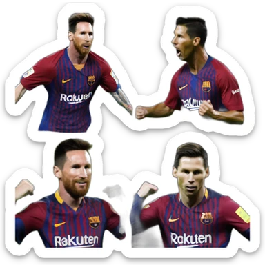 Messi, bisou , Ronaldo  sticker