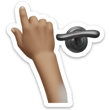 hand reaching onto door handle  sticker