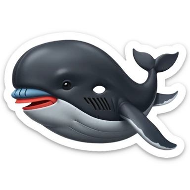 Une baleine avec le masque de dark vador sticker