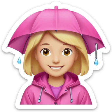 pink Raincoat Pedestrian  sticker