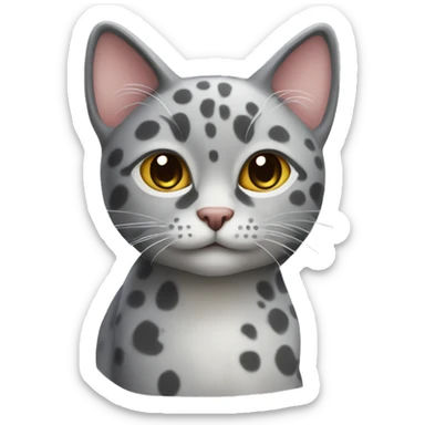 Speckled gray cat sticker