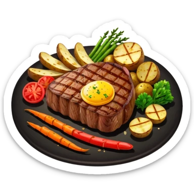 steak veggies potatoes  sticker