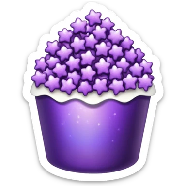 Glitter purple popcorn sticker