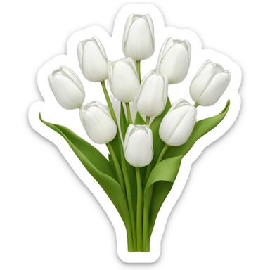 white tulip bouquet  sticker