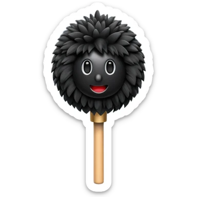 boom fluffy microphone with stick sticker