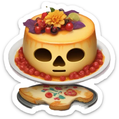 Dia de Los muertos flan party sticker