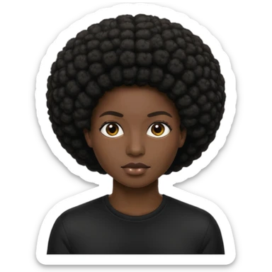 black model + body + afro + black shirt sticker