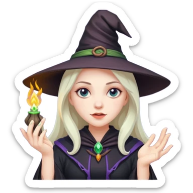 Witch casting spells sticker