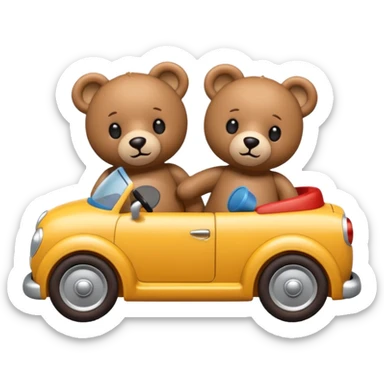 Two teddy bears in car sticker