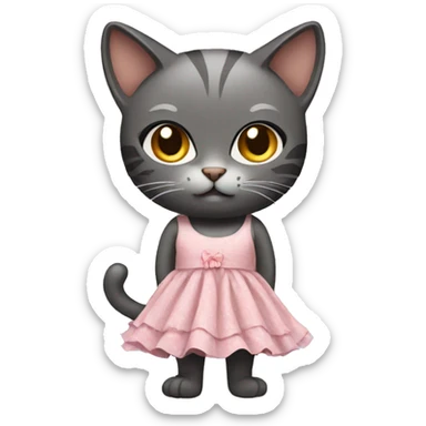 Cat wearing a dress sticker