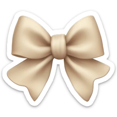 Fluffy beige bow sticker