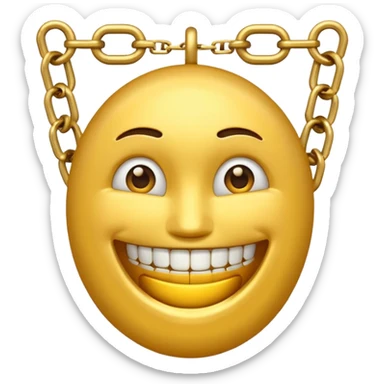 Emojis malandros con dientes de oro y cadenas de oro en el cuello  sticker