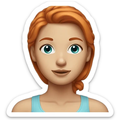 Redhead woman with light blu eyes sticker