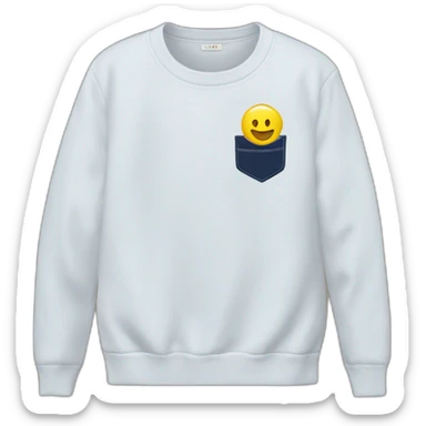 navy sweatshirt with white breast pocket embroidery sticker
