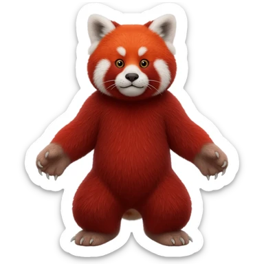 Caracal-Red-Panda-fusion-hybrid-animal-creature, full body sticker