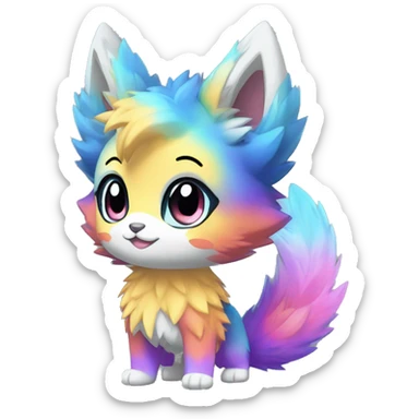  High quality Cute Cool Kawaii edgy Pretty Chibi Fur-Sona Shiny Colorful Sparkly Fakemon Full Body sticker