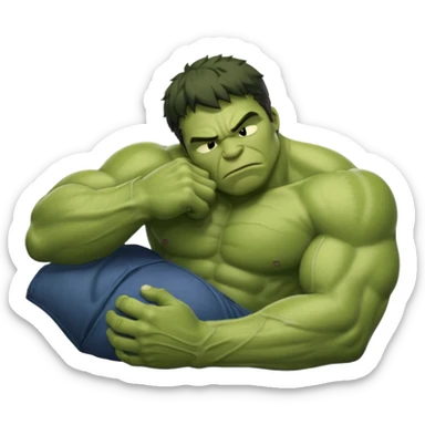 Incredible hulk sleeping lying down eyes closed sticker