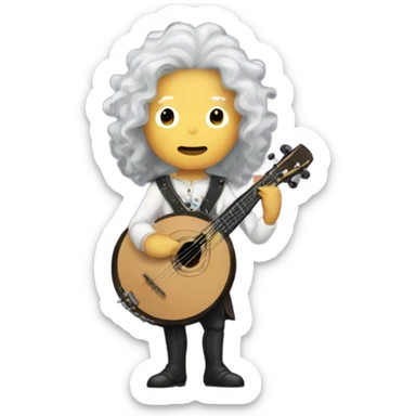 Vivaldi standing chibi banjo wig questioning sticker