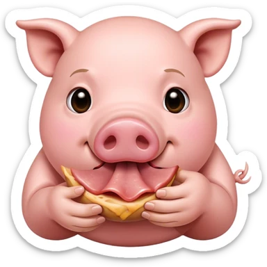 Pig eating other pig  sticker
