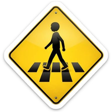 pedestrian crossing sign sticker