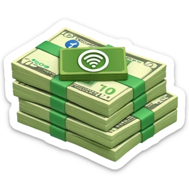 wifi money bill stack sticker