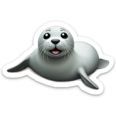 seal on the beach sticker