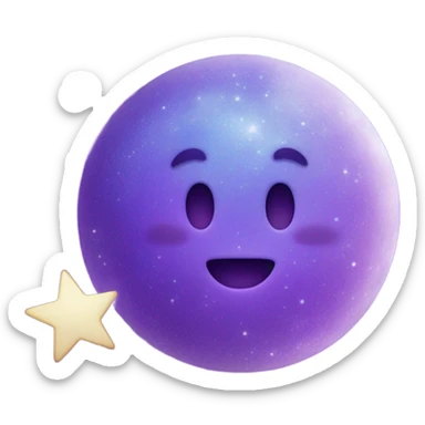 sparkling galaxy with moon and stars in purple and blue shades sticker