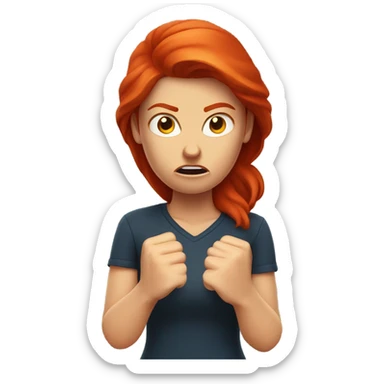 Angry red head girlfriend  sticker