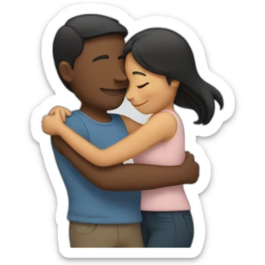Couple hugging each other sticker