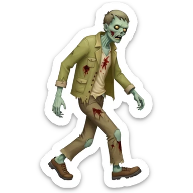 zombie man full body walking sticker