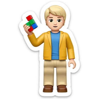 boys playing with legos full body sticker