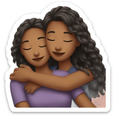 Girl hugs girl sticker