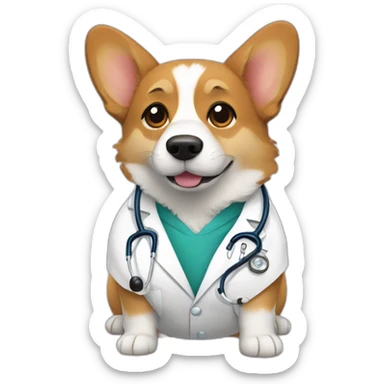 Doctor corgi sticker