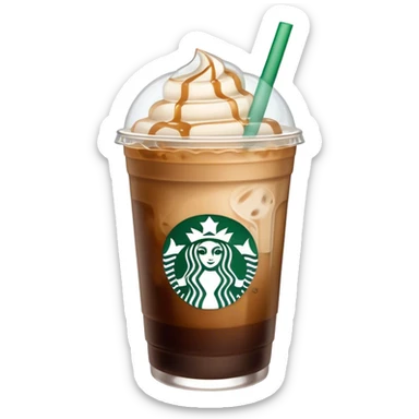 Starbuck ice coffee with ice cubes sticker