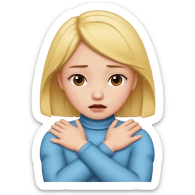 Arms crossed, choking neck, girl sticker