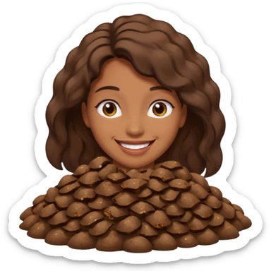 Poop smiling at woman sticker