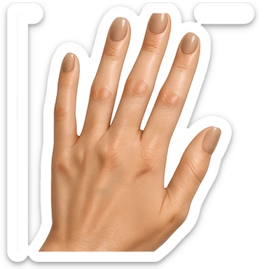 beautiful realistic female hand with five fingers and beige manicure, general style sticker